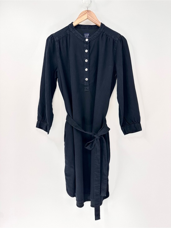 GAP Dresses & Skirts - GAP DENIM Darkest Midnight Denim Belted Shirtdress Size PL